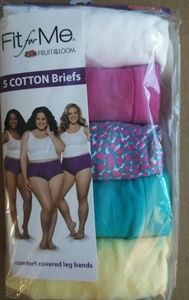 Women's 5-pack of plus size cotton briefs size 12